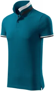 Herren Poloshirt mit Stehkragen, petrol blue, S