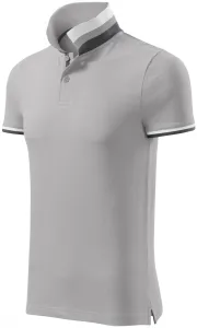 Herren Poloshirt mit Stehkragen, Silber grau, 2XL #375328