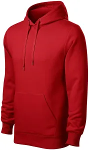 Herren Sweatshirt mit Kapuze ohne Reißverschluss, rot, L