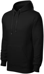Herren Sweatshirt mit Kapuze ohne Reißverschluss, schwarz, 2XL