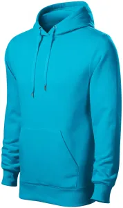 Herren Sweatshirt mit Kapuze ohne Reißverschluss, türkis, XL