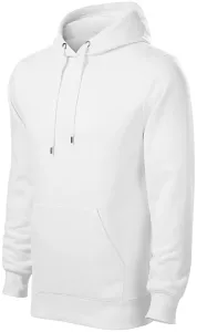 Herren Sweatshirt mit Kapuze ohne Reißverschluss, weiß, XL