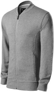 Herren Sweatshirt mit versteckten Taschen, dunkelgrauer Marmor, S #708964