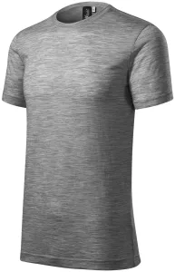 Herren T-Shirt aus Merinowolle, dunkelgrauer Marmor, 2XL