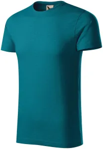 Herren-T-Shirt aus strukturierter Bio-Baumwolle, petrol blue, 2XL