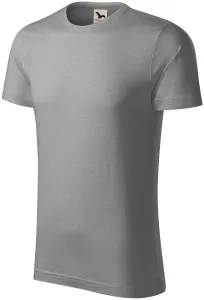 Herren-T-Shirt aus strukturierter Bio-Baumwolle, altes Silber, S #710573