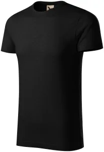 Herren-T-Shirt aus strukturierter Bio-Baumwolle, schwarz, S