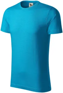 Herren-T-Shirt aus strukturierter Bio-Baumwolle, türkis, L #380524