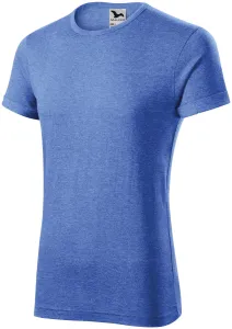 Herren T-Shirt mit gerollten Ärmeln, blauer Marmor, 2XL