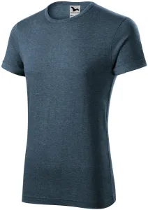 Herren T-Shirt mit gerollten Ärmeln, dunkler Denim-Marmor, 2XL
