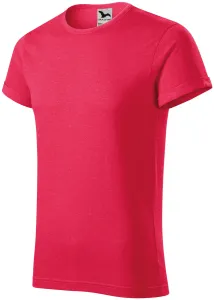 Herren T-Shirt mit gerollten Ärmeln, roter Marmor, XL