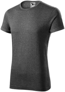 Herren T-Shirt mit gerollten Ärmeln, schwarzer Marmor, XL