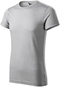 Herren T-Shirt mit gerollten Ärmeln, Silberner Marmor, 3XL