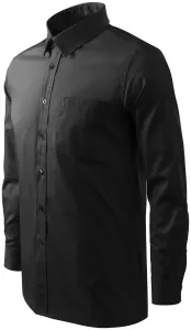 Herrenhemd mit langen Ärmeln, schwarz, XL