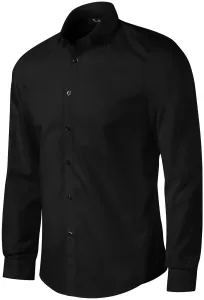 Herrenhemd mit langen Ärmeln Slim Fit, schwarz, 2XL