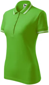 Kontrast-Poloshirt für Damen, Apfelgrün, S