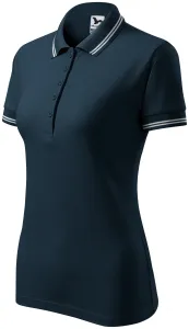 Kontrast-Poloshirt für Damen, dunkelblau, 2XL