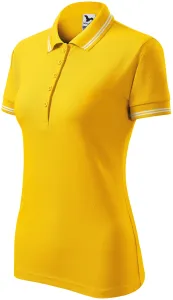 Kontrast-Poloshirt für Damen, gelb, XS