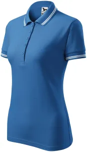 Kontrast-Poloshirt für Damen, hellblau, XL