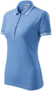 Kontrast-Poloshirt für Damen, Himmelblau, L