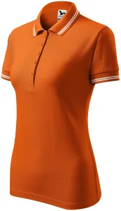 Kontrast-Poloshirt für Damen, orange, XS #707322