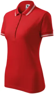 Kontrast-Poloshirt für Damen, rot, XL