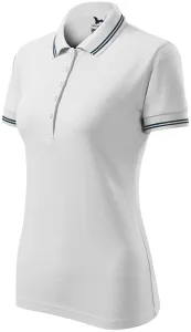 Kontrast-Poloshirt für Damen, weiß, S