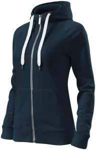 Kontrastfarbenes Damen-Sweatshirt mit Kapuze, dunkelblau, S #704990