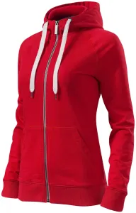 Kontrastfarbenes Damen-Sweatshirt mit Kapuze, formula red, S
