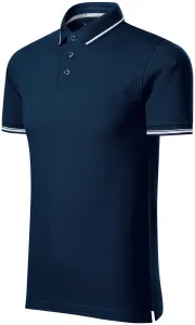 Kontrastiertes Poloshirt für Herren, dunkelblau, 3XL