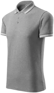 Kontrastiertes Poloshirt für Herren, dunkelgrauer Marmor, S #706795