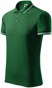 Kontrastiertes Poloshirt für Herren, Flaschengrün, XL