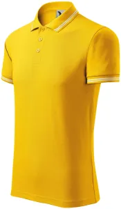 Kontrastiertes Poloshirt für Herren, gelb, 2XL