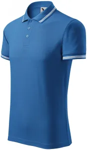 Kontrastiertes Poloshirt für Herren, hellblau, S