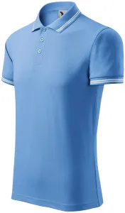 Kontrastiertes Poloshirt für Herren, Himmelblau, XL