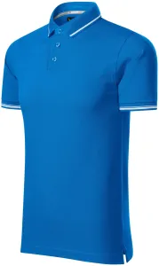 Kontrastiertes Poloshirt für Herren, meerblau, 3XL