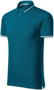 Kontrastiertes Poloshirt für Herren, petrol blue, XL