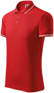 Kontrastiertes Poloshirt für Herren, rot, M