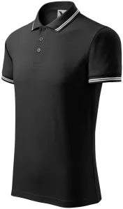 Kontrastiertes Poloshirt für Herren, schwarz, S