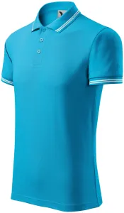 Kontrastiertes Poloshirt für Herren, türkis, XL