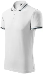 Kontrastiertes Poloshirt für Herren, weiß, M #706764