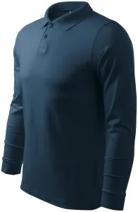 Langärmliges Poloshirt für Herren, dunkelblau, S #707500