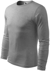 Langärmliges T-Shirt für Männer, dunkelgrauer Marmor, XL