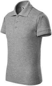 Polo-Shirt für Kinder, dunkelgrauer Marmor, 134cm / 8Jahre