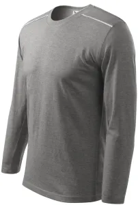 Shirt mit langen Ärmeln, dunkelgrauer Marmor, XL