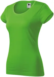 Slim Fit Damen T-Shirt mit rundem Halsausschnitt, Apfelgrün, XS