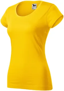 Slim Fit Damen T-Shirt mit rundem Halsausschnitt, gelb, L