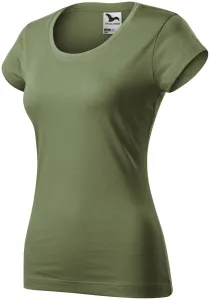 Slim Fit Damen T-Shirt mit rundem Halsausschnitt, khaki, M