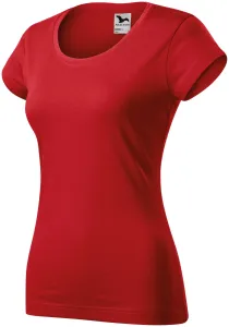 Slim Fit Damen T-Shirt mit rundem Halsausschnitt, rot, M #378897
