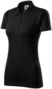 Slim Fit Poloshirt für Damen, schwarz, 2XL
